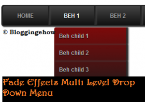 BeH-Transform Multi Level Drop Down Menu (Fade Effects)