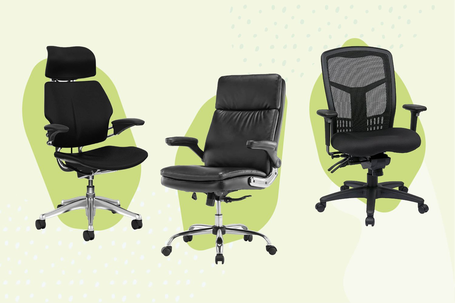 Mesh and Leather Office Chairs