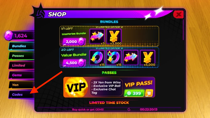 Volleyball Legends Codes (September 2026) 1 how to redeem codes in Volleyball Legends